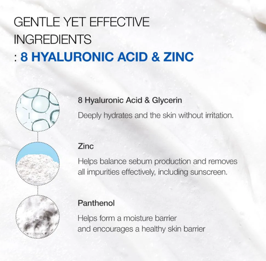 Anua 8 Hyaluronic Acid Hydrating Gentle Foaming Cleanser